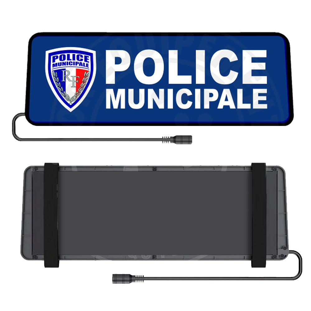 Clip pare-soleil lumineux Police Municipale avec logo