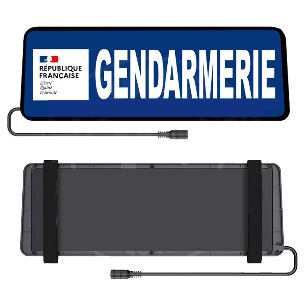 Clip pare-soleil  lumineux Gendarmerie avec la Marianne