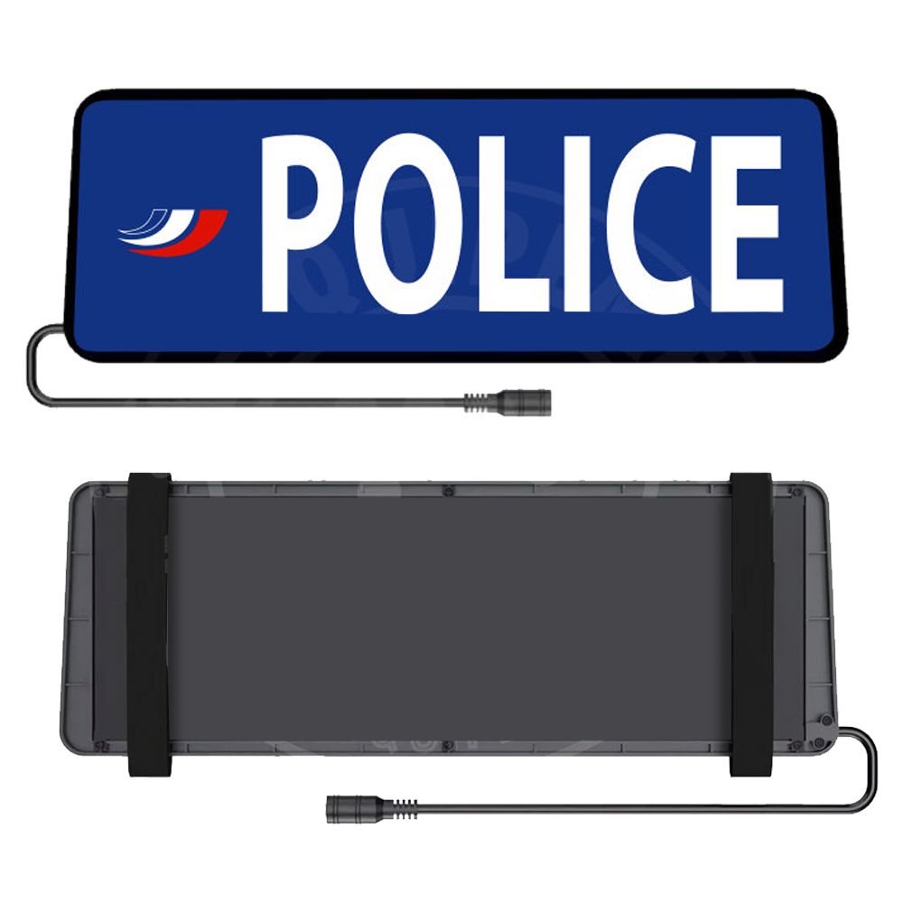 Clip pare-soleil  lumineux Police avec logo