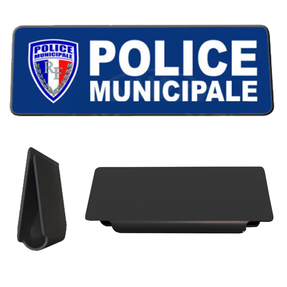 Clip Pare-Soleil rétro-réfléchissant Police municipale avec logo