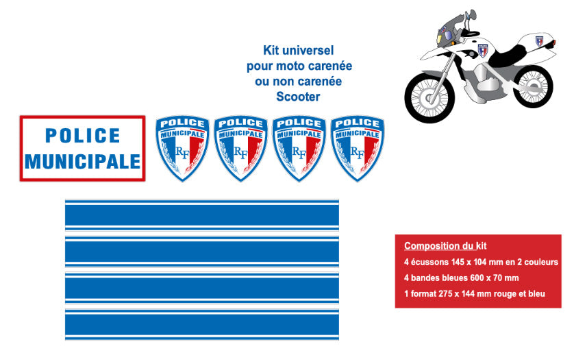 Sérigraphie Police municipale pour 2 roues